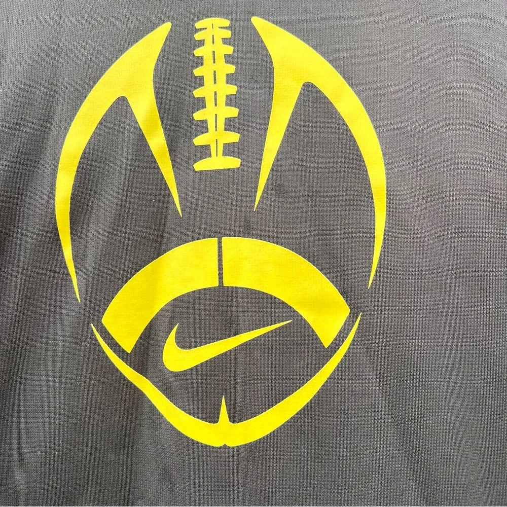 Nike Youth Boys Football Hoodie Sweatshirt Large Gray Logo Therma-fit Pullover
